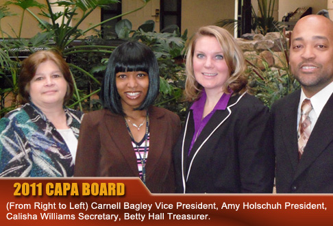 CAPA 2010 Officers - from left to right Carnell Bagley - Secretary, Amy Holschuh - Vice President, Wanda Toremay - President, Betty Hall - Treasurer